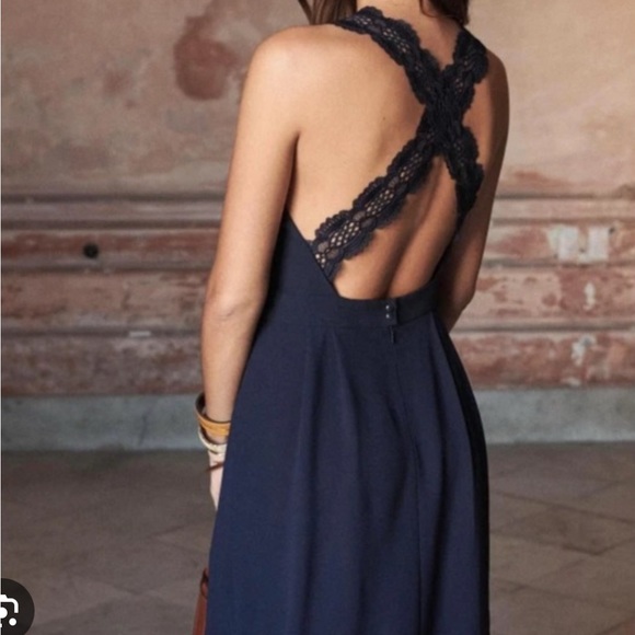 NWT SEZANE Ombeline dress, sz 38, french navy. Very elegant, very french! - Picture 2 of 8